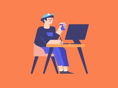 Online School Animated Illustration Digital Drawing education courses.webp