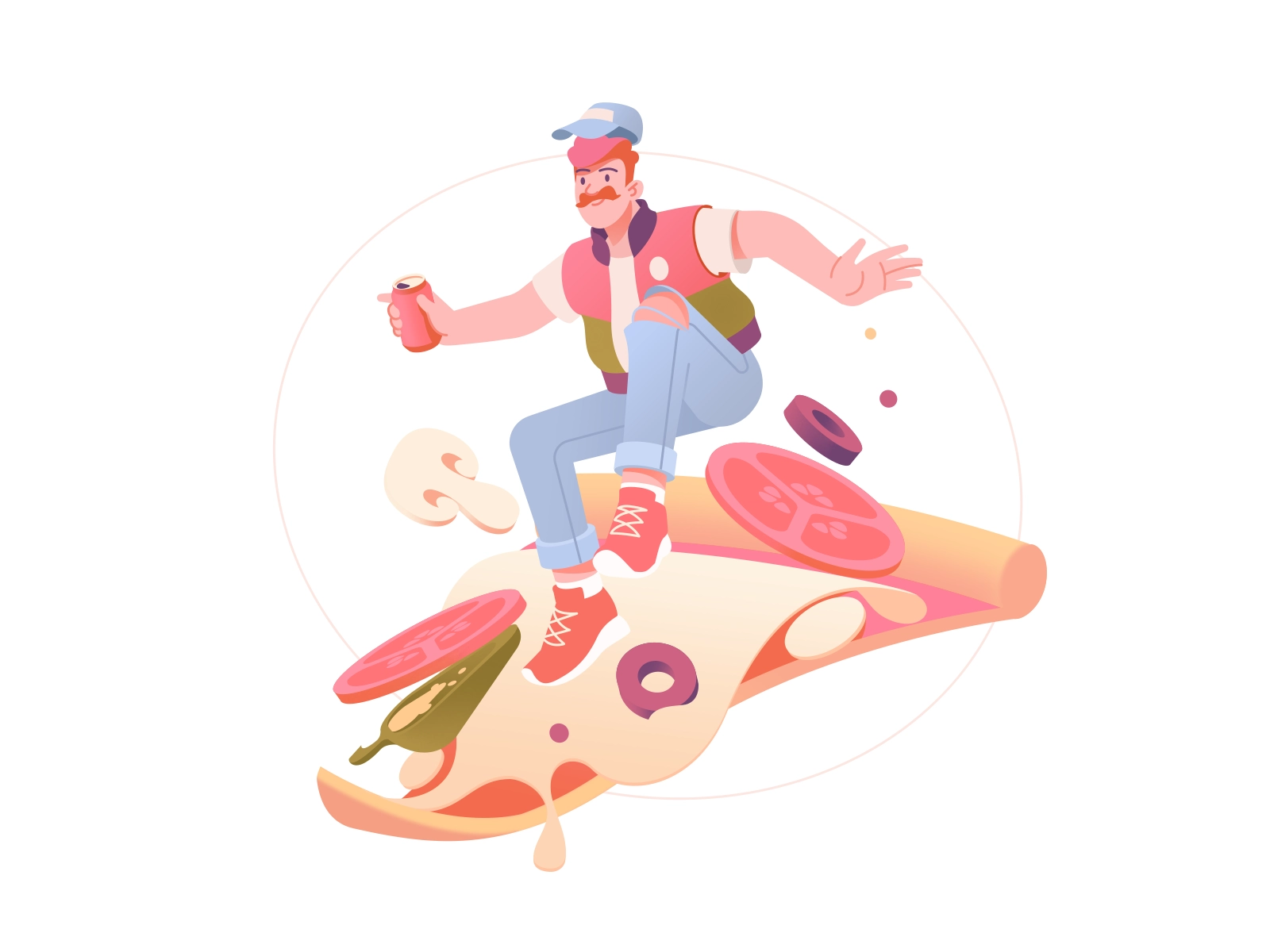 Pizza Illustration For Restaurants digital illustration meals italian.webp