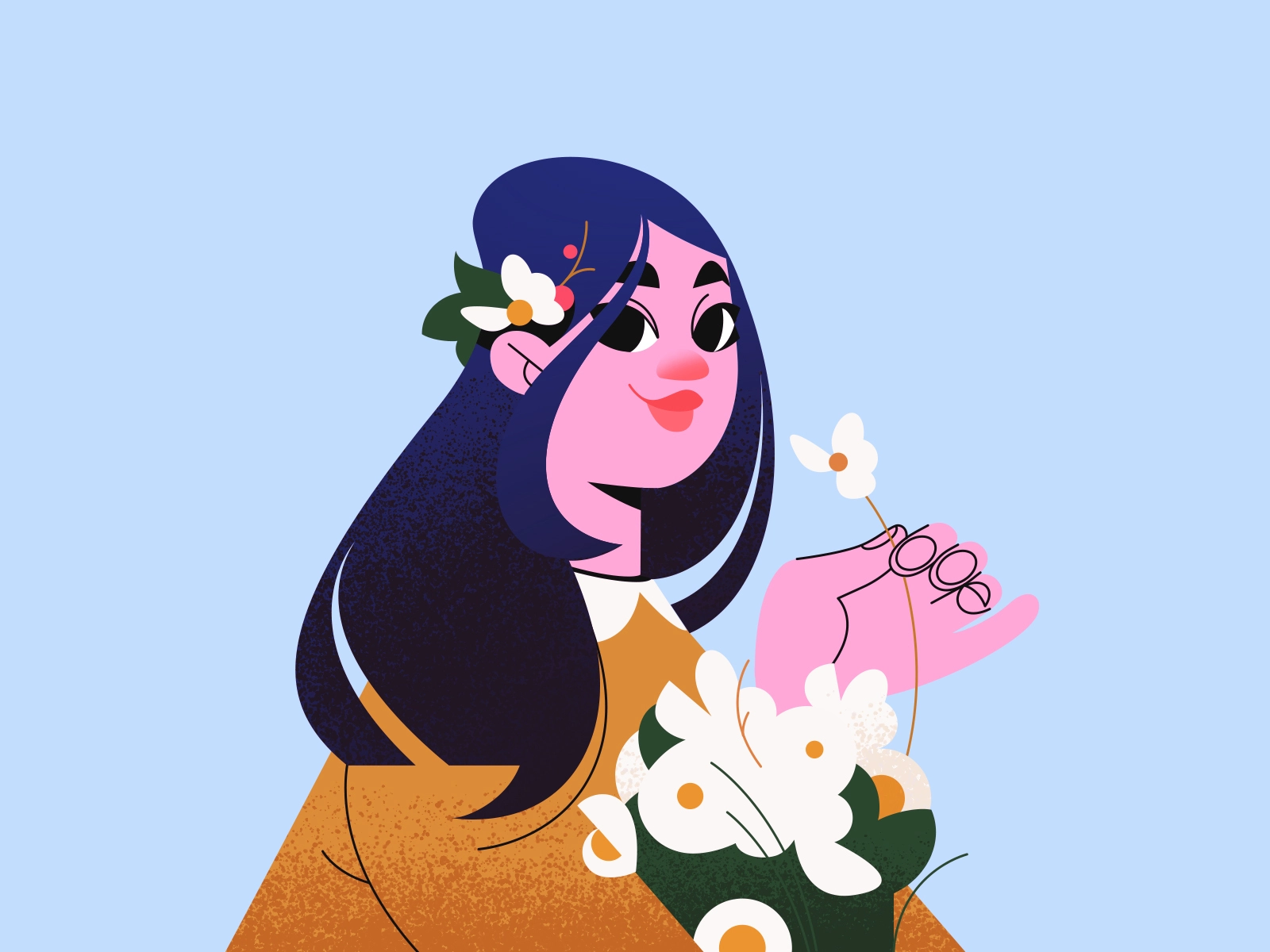 Spring Girl flowers illustration girl illustration springtime flowers.webp
