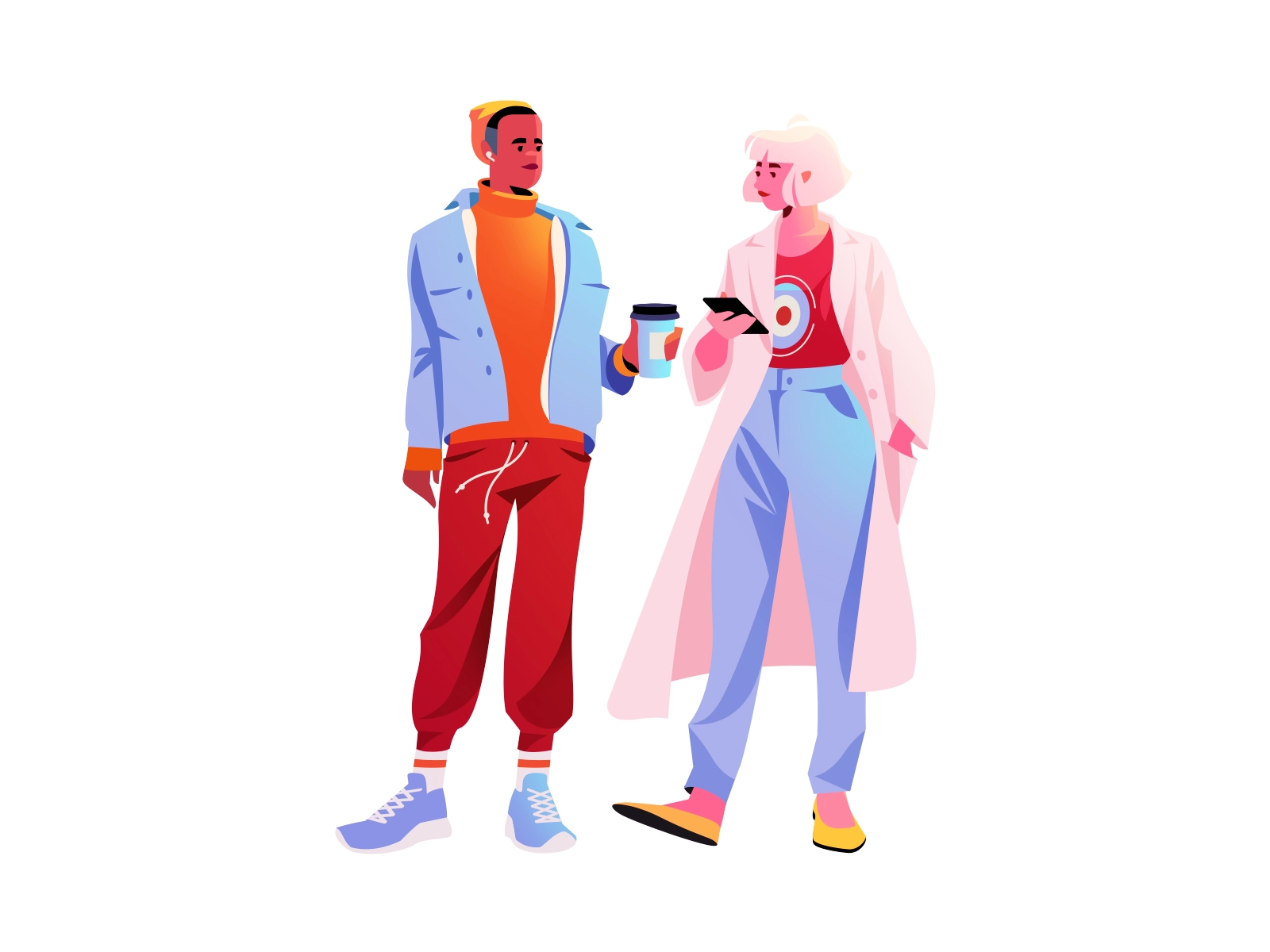 Urban Characters 2 girl character graphic illustration for web 2d illu.webp