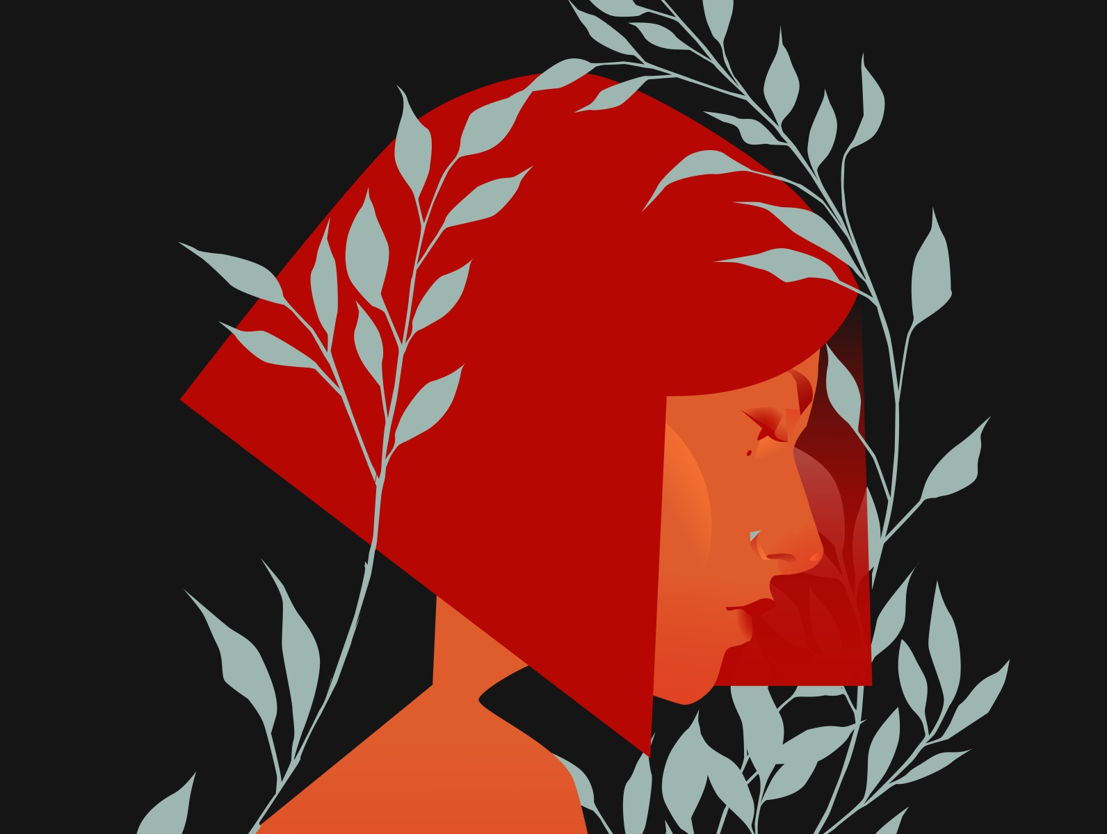 Back in the days floral girl illustration girl portrait portrait illus.jpg