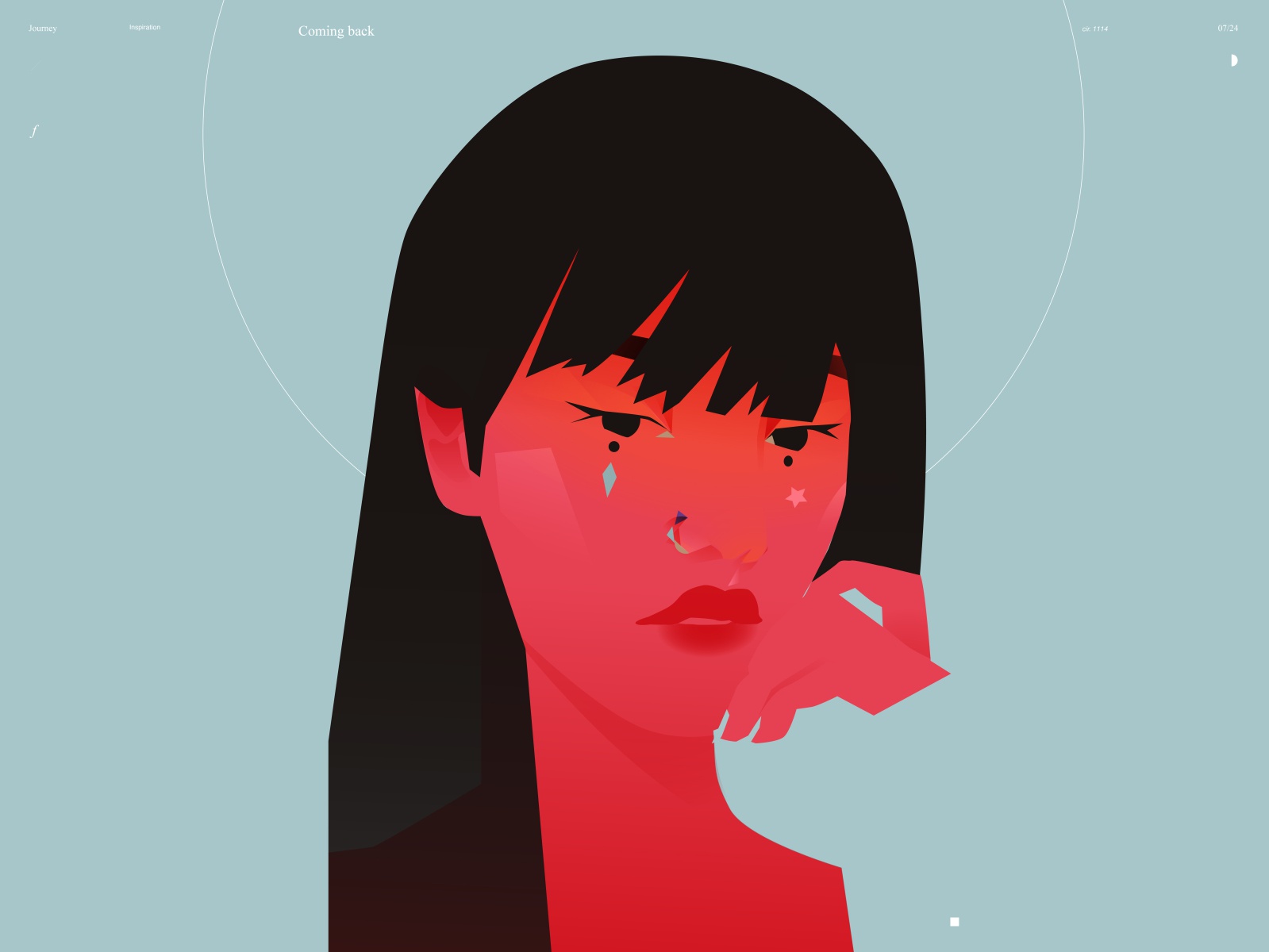 Babe portrait colorful gentle babe woman illustration woman girl illus.jpg
