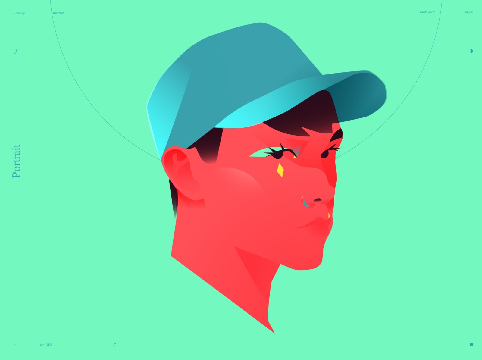 Boy cap boy portrait boy portrait illustration portrait lines poster l.jpg