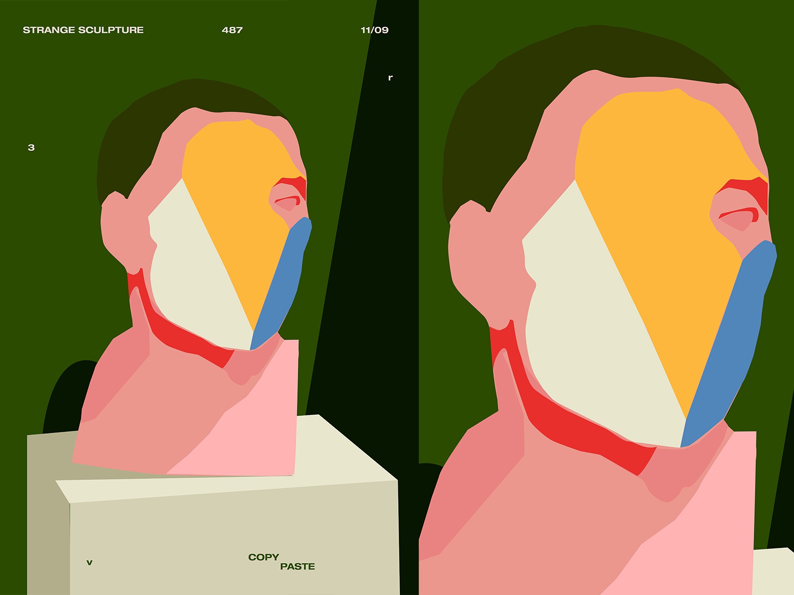 Copy head cut sculpture poster art poster illustration laconic composi.jpg