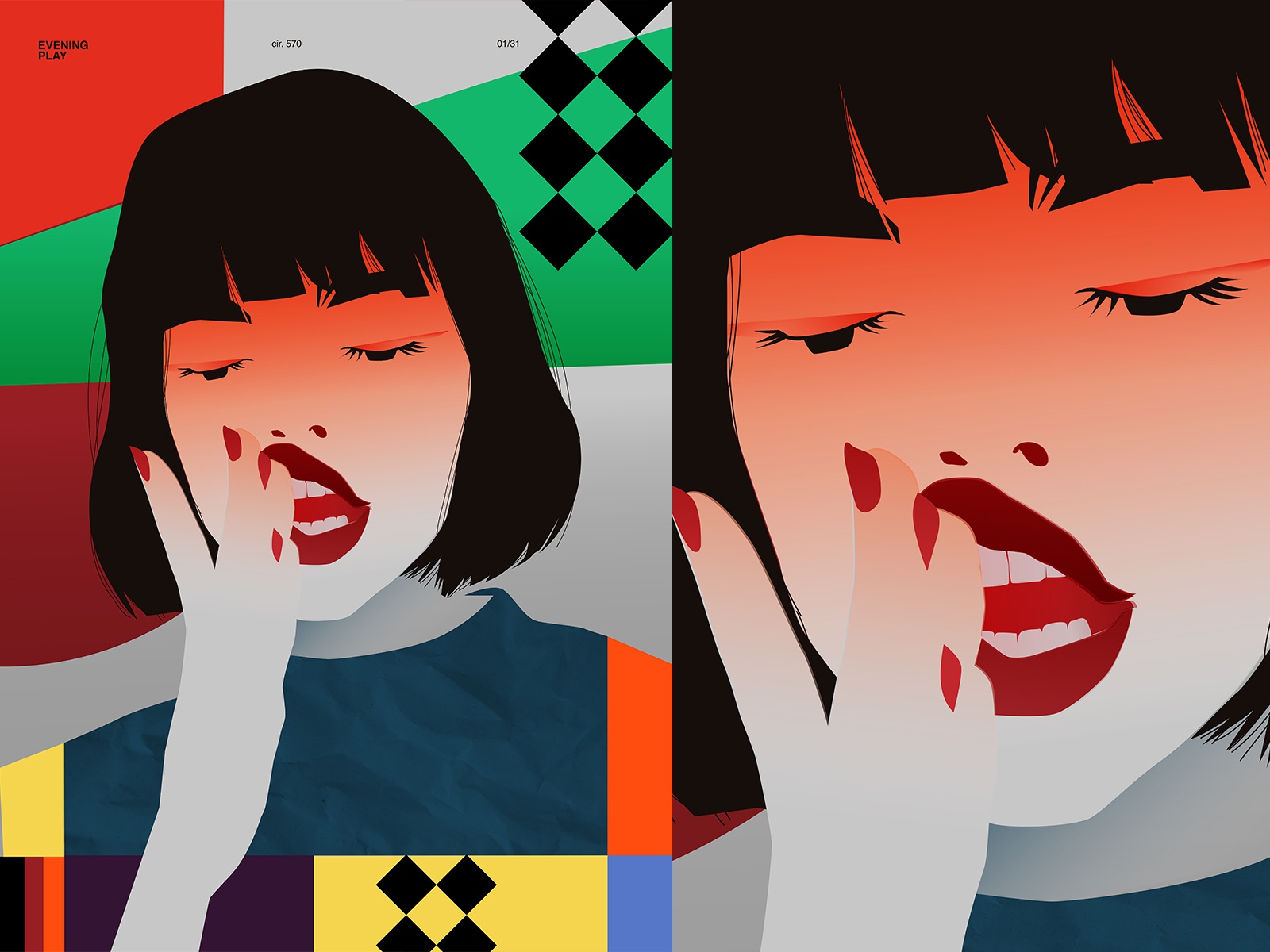 Evening play vector illustration vector pattern girl illustration girl.jpg