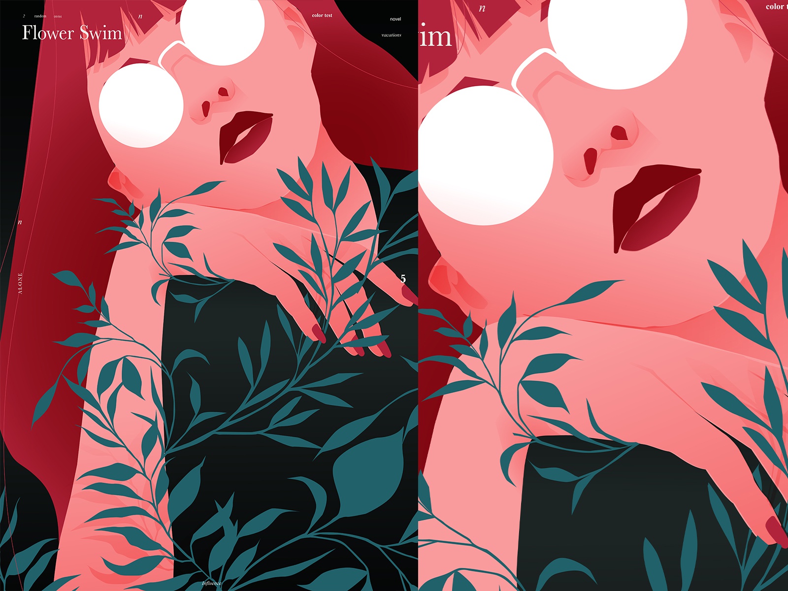 Flower Swim , Two flowers portrait illustration portrait woman illustr.jpg