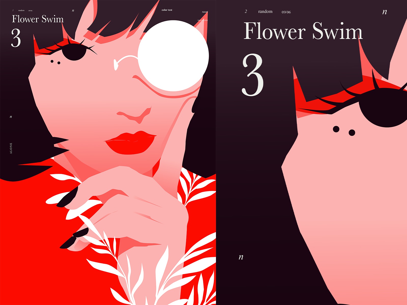 Flower Swim 3 poster art lines portrait illustration vectorart vector.jpg