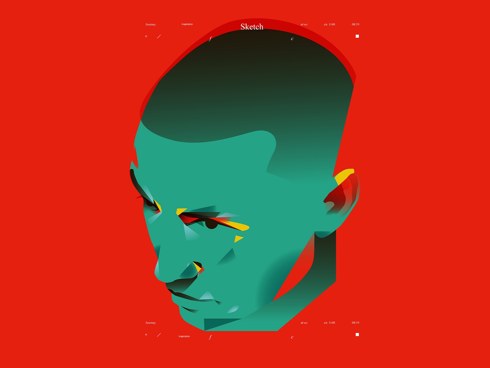 Flying head portrait art portrait illustration portrait head design li.jpg