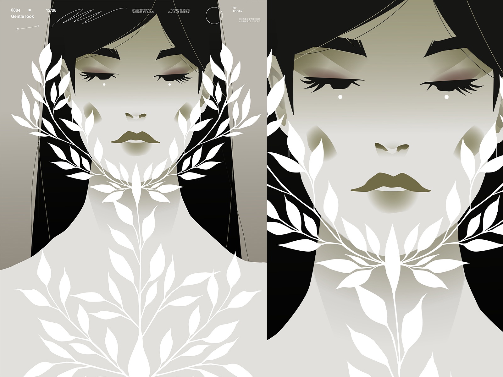 Gentle look 2 portrait art floral illustration floral girl portrait gi.jpg