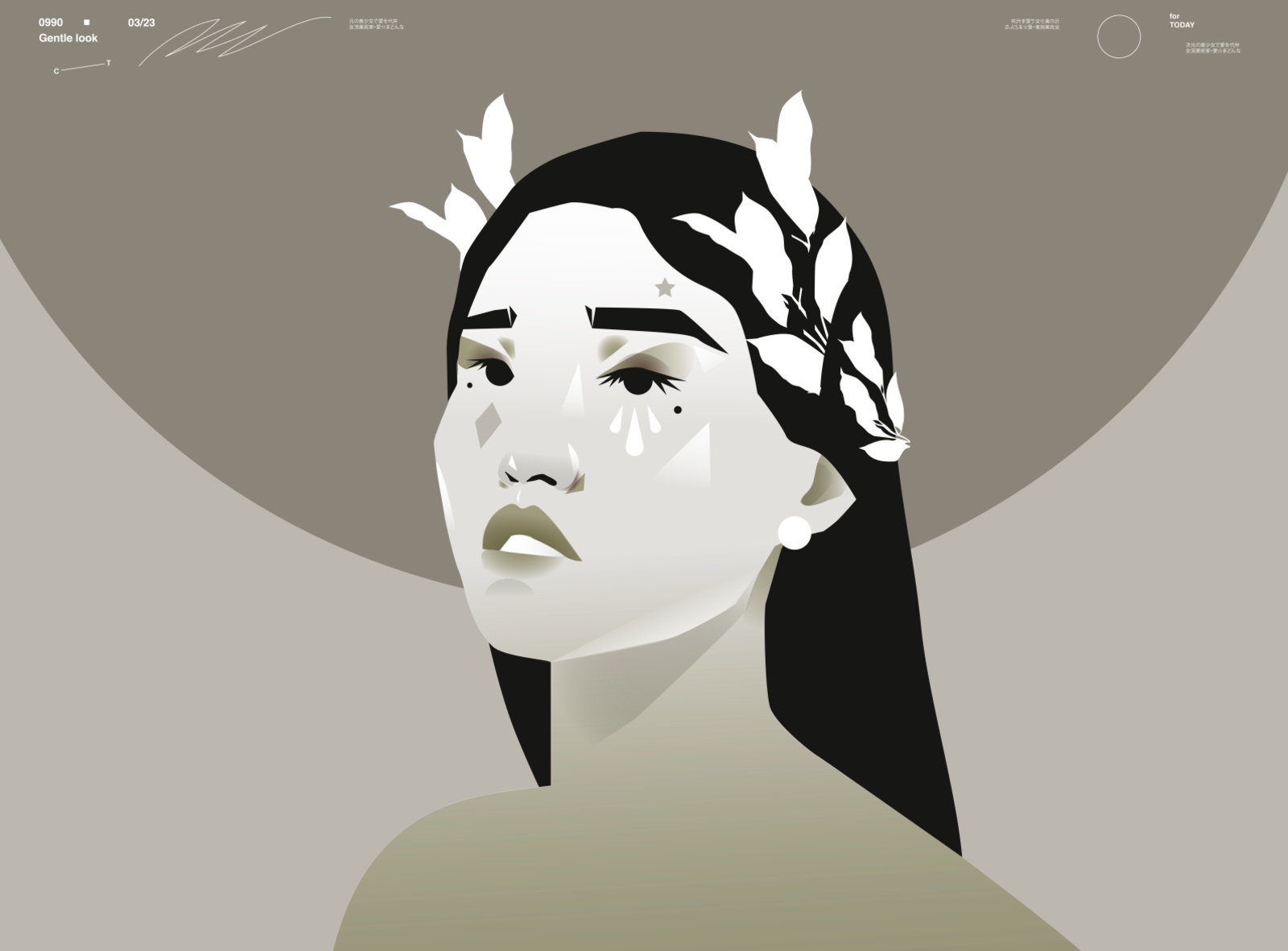 Gentle Portrait portrait art floral portrait illustration girl charact.jpg