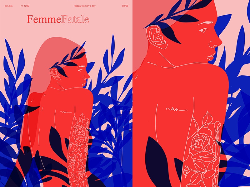 Girl With A Rose Tattoo woman illustration poster illustration floral.jpg