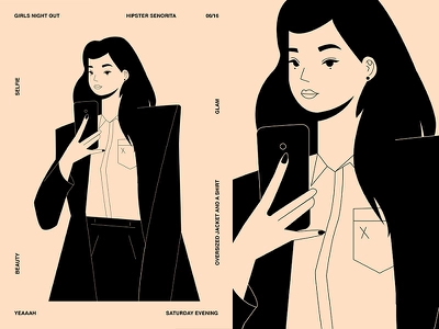 Girls Night Out charecter design girl illustration grid girl layout fr.webp