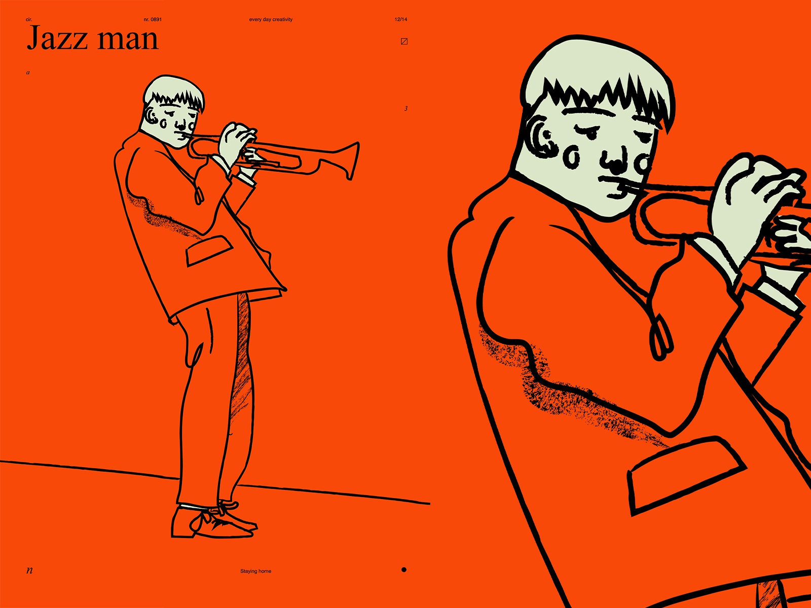 Jazz man jazzy music instument figure illustration figure linework gru.jpg