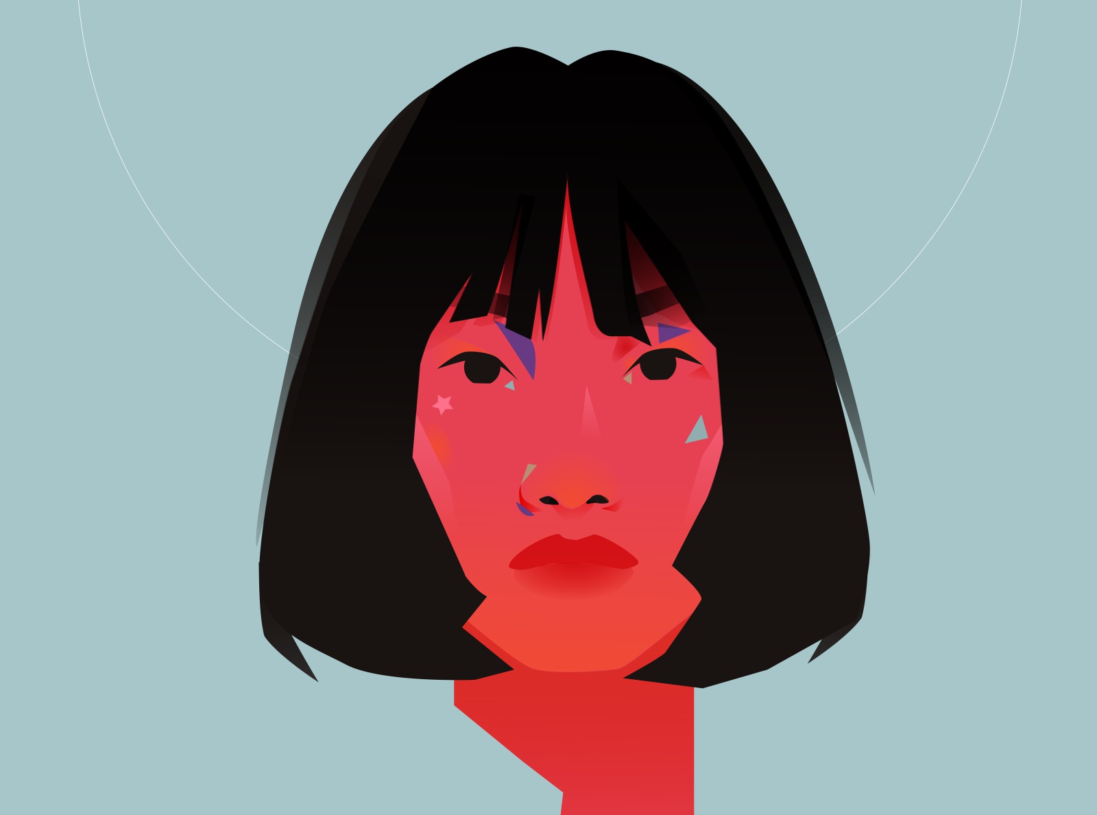 Look look face portrait illustration girl illustration girl poster a d.jpg
