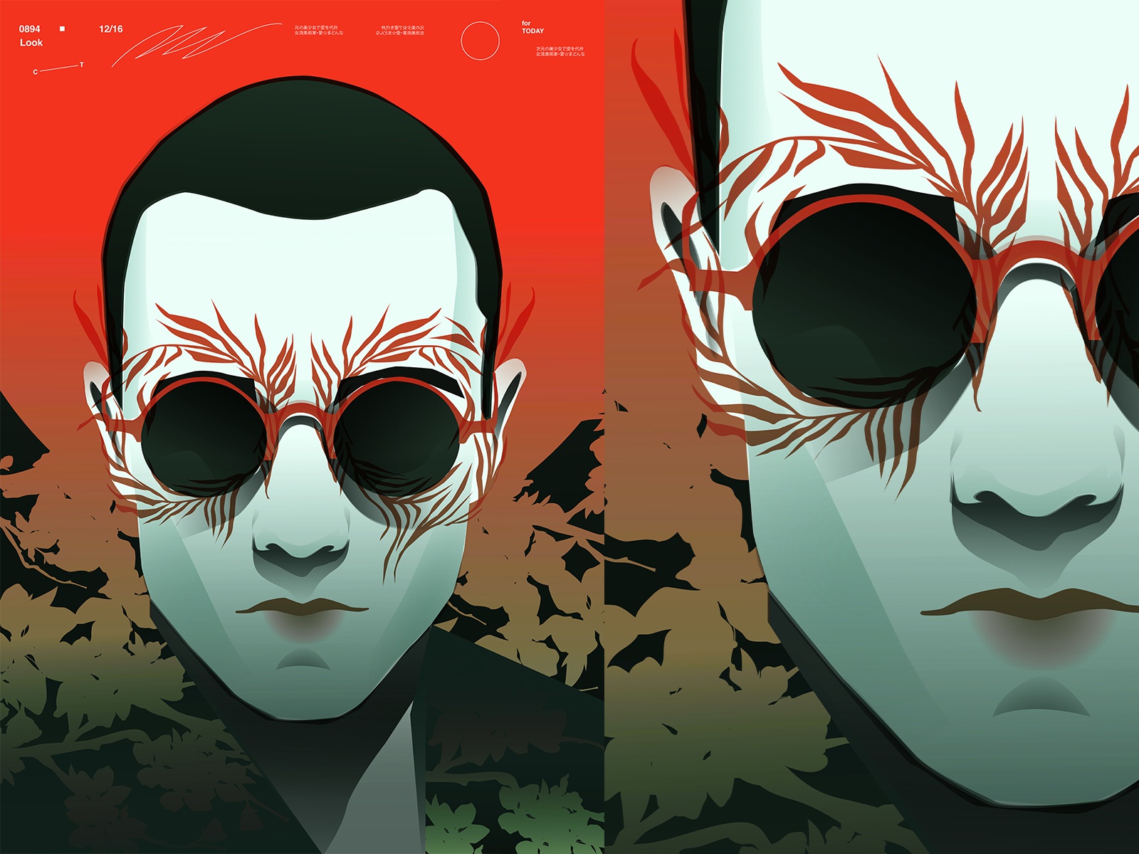 Look portrait illustration glasses floral background floral pattern fl.jpg