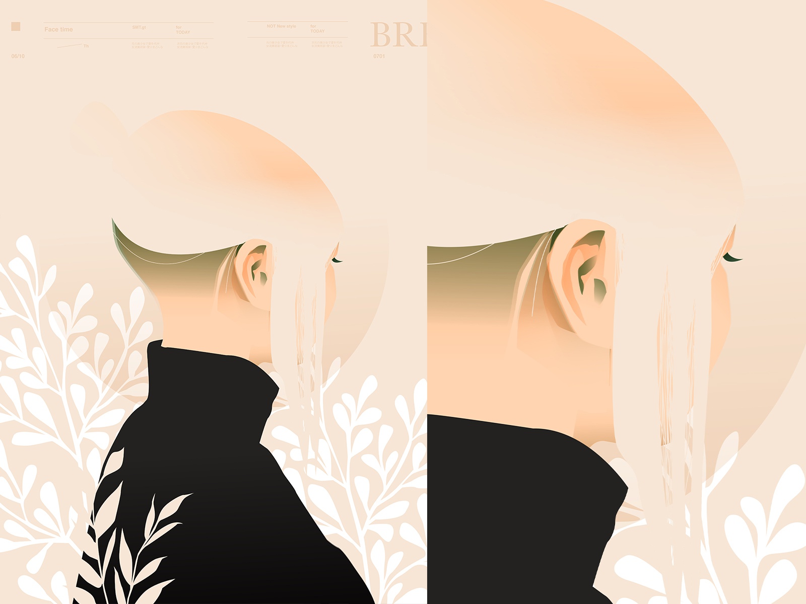 Mellow floral portrait illustration portrait girl fragment lines poste.jpg