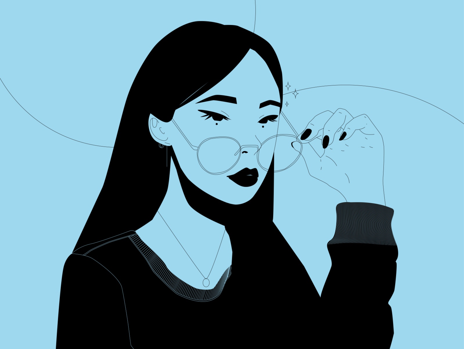 Minimal vector illustration vectorart vector pose girl portrait girl g.jpg