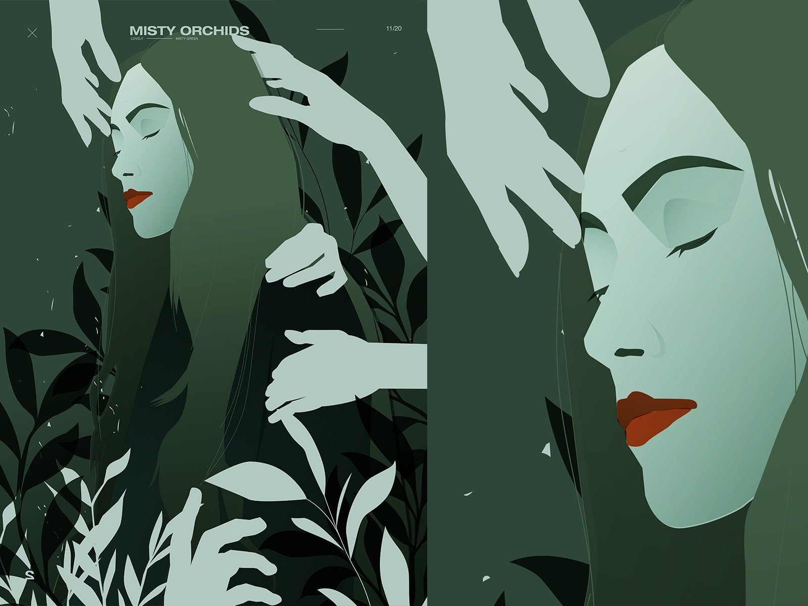 Misty Orchid mystical hands girl illustration floral pattern floral po.jpg