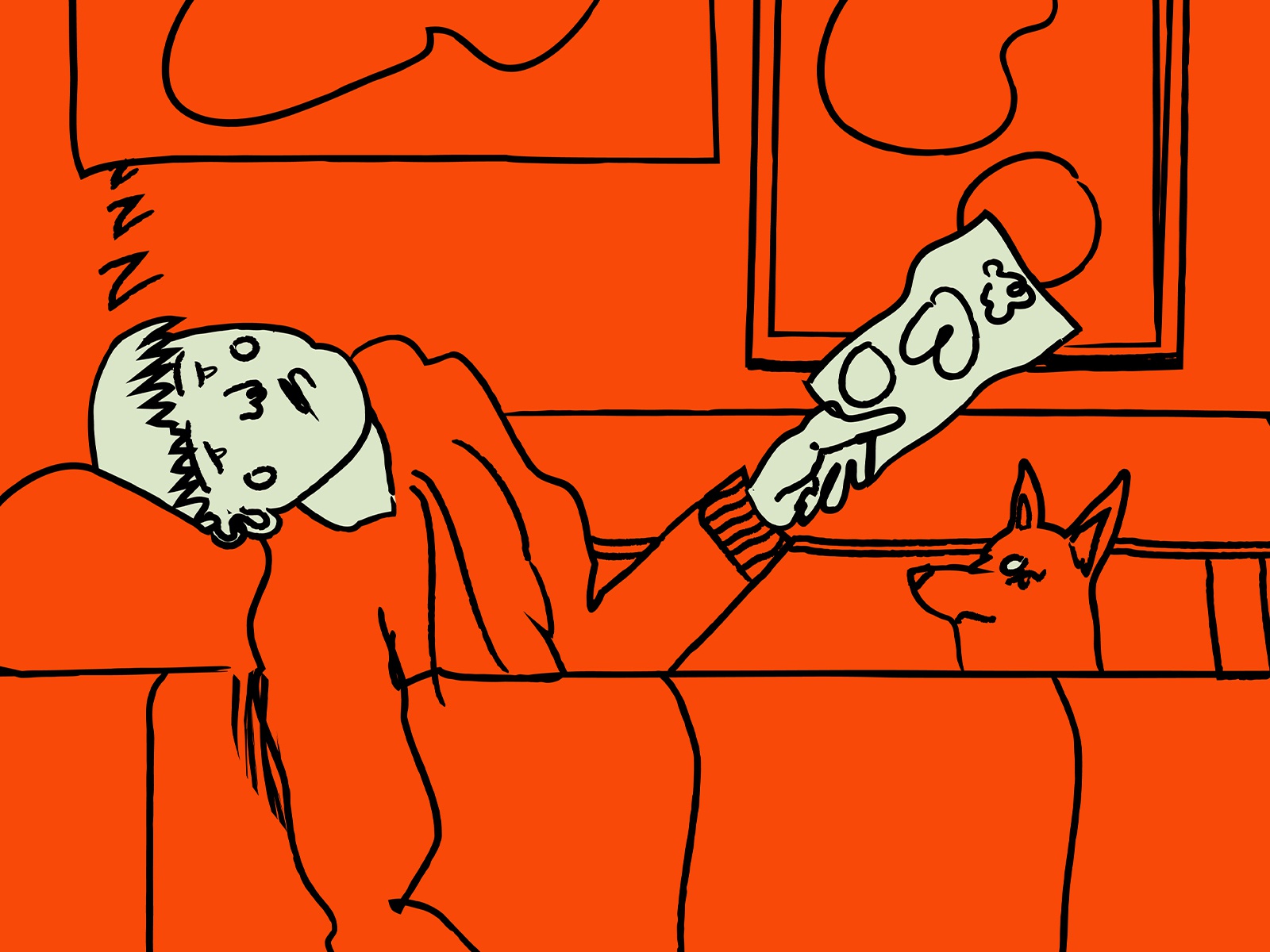 Mornings room figurative mood dog drawing creativity mellow daily life.jpg
