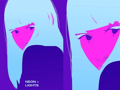 Neon Lights portrait illustration portrait girl illustration girl char.webp