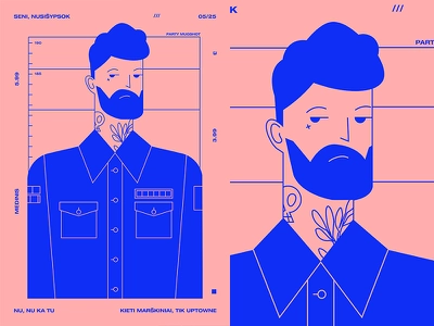 Party Mug Shot mugshot tattoo hipster man grid layout fragment poster.webp