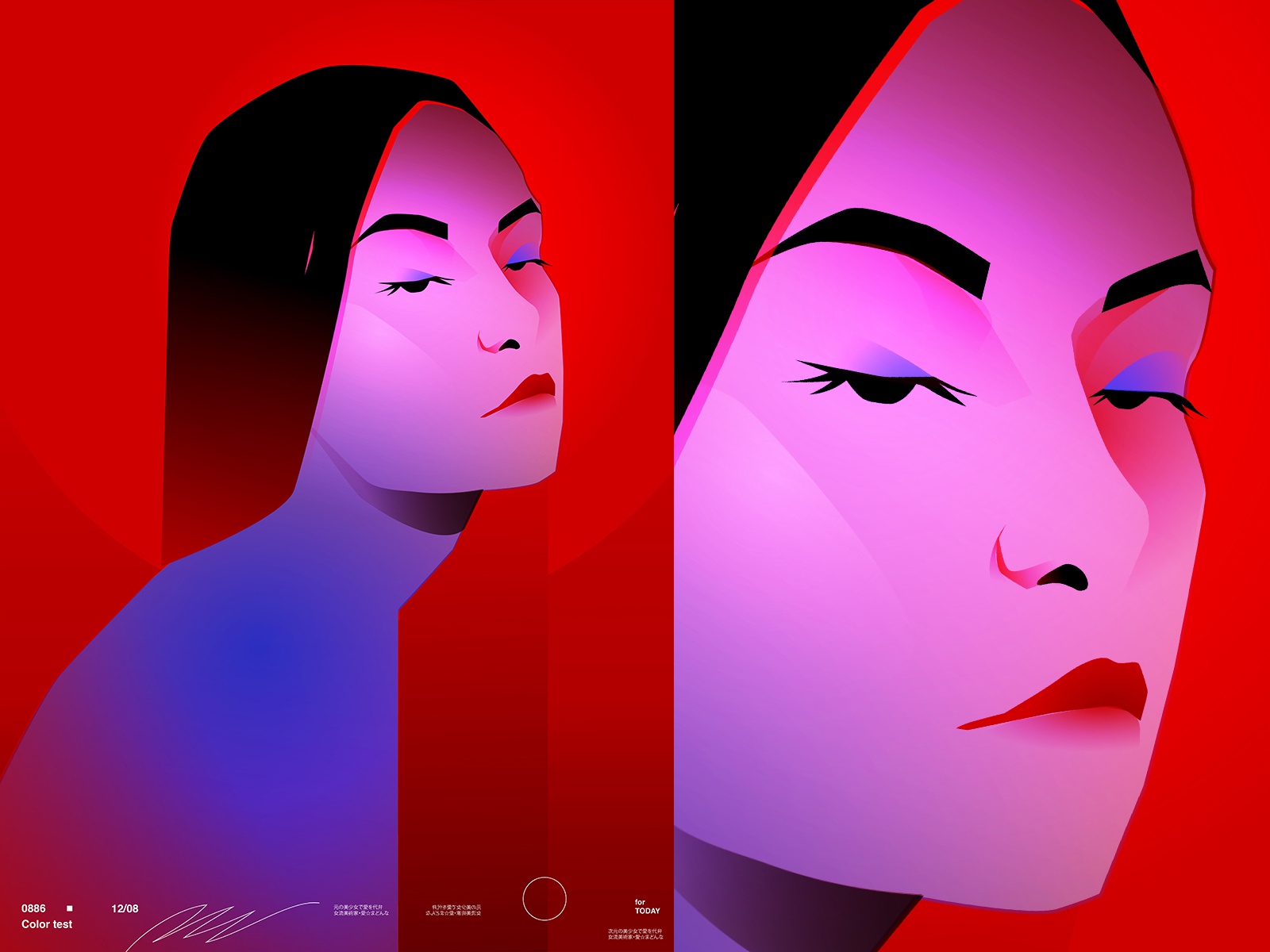 Portrait in red red neon girl illustration girl portrait portrait pain.jpg