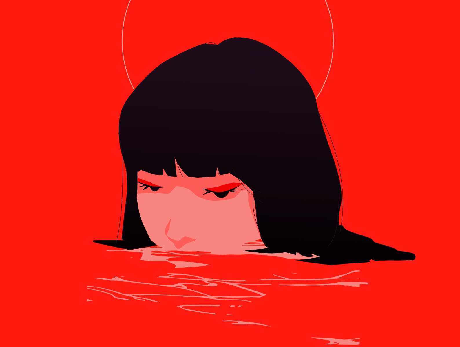 Random halftone face water girl illustration girl portrait melting por.jpg