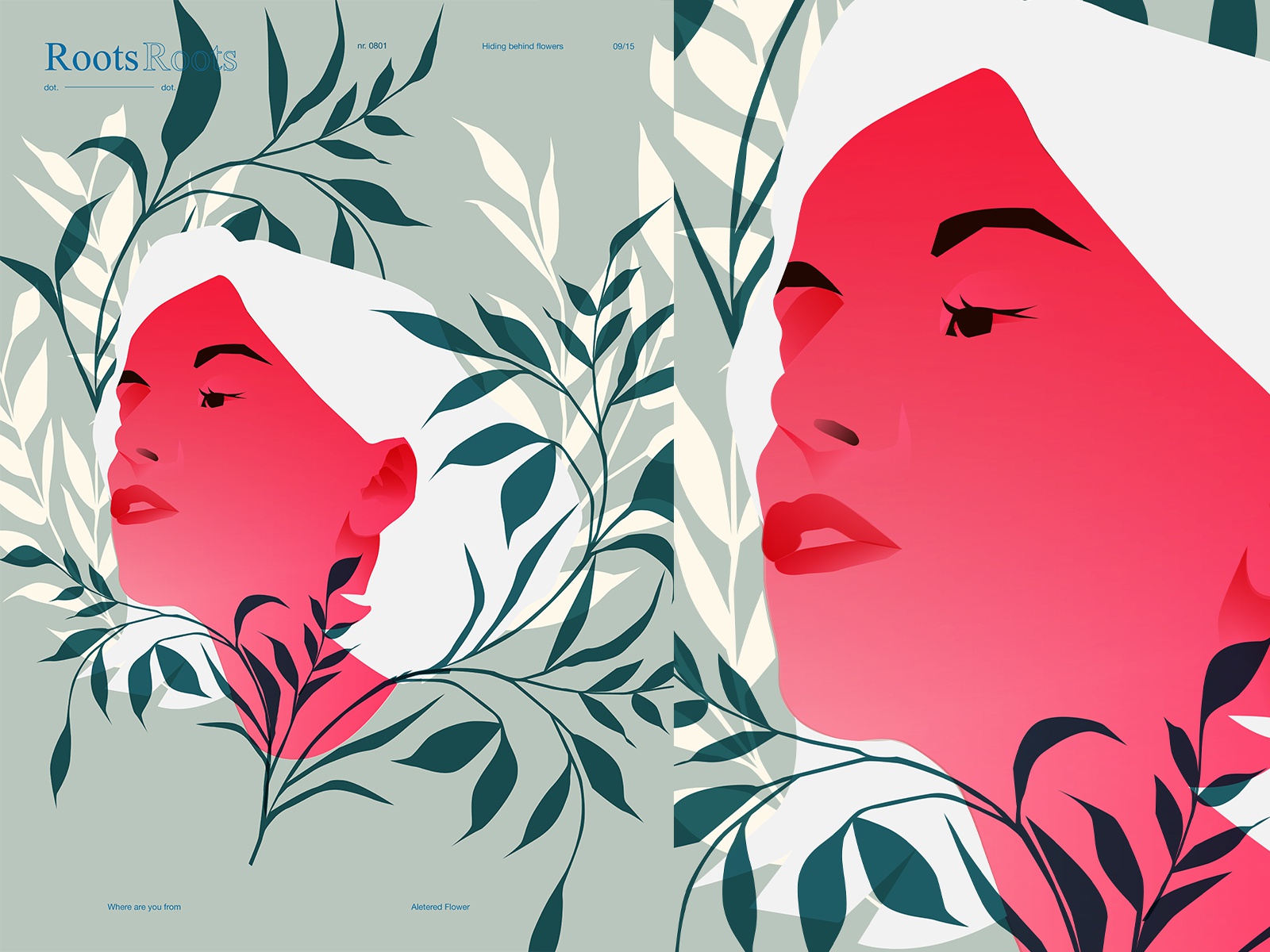 Roots floral art floral background portrait illustration woman illustr.jpg
