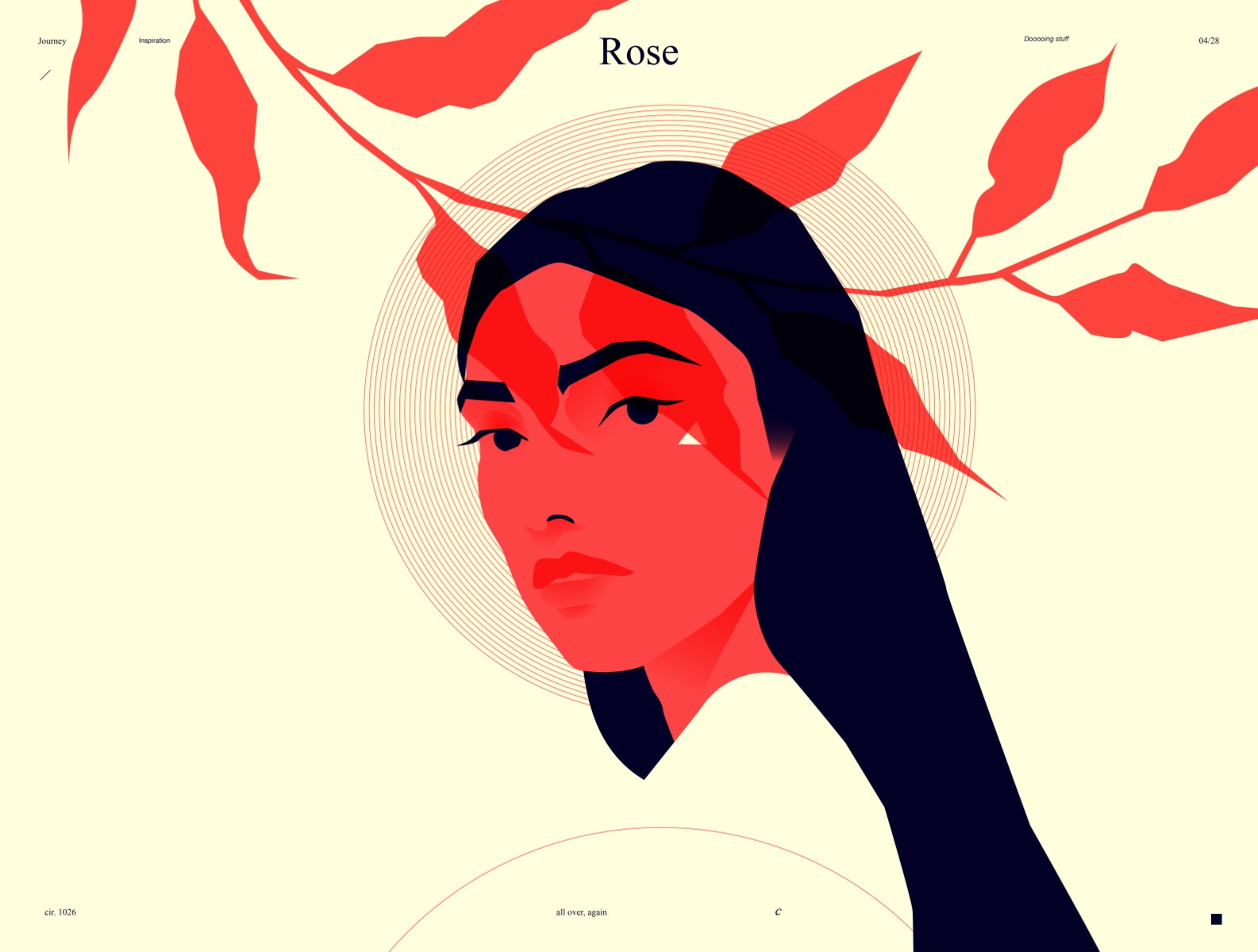 Rose minimalistic minimalist girl portrait leaves portrait illustratio.jpg