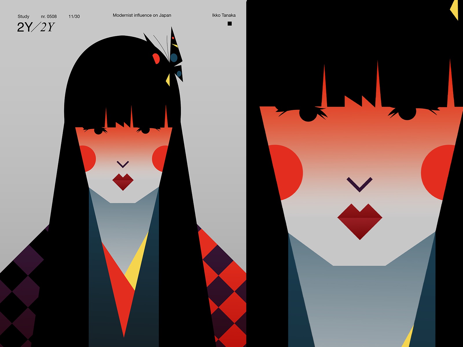 Second try girl illustration illustration art gradient geisha girl pos.jpg