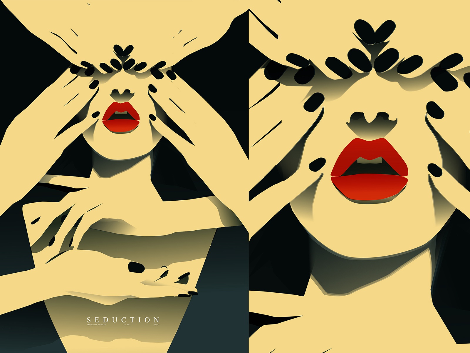 Seduction lips seduction hands girl illustration girl poster a day pos.jpg
