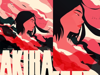 She is Akira pink splash akira anime smokes grid girl layout fragment.webp