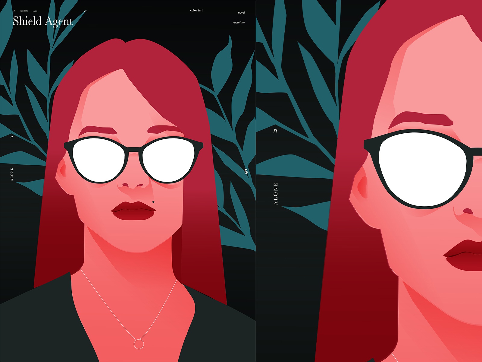 Shield Agent floral background woman illustration glasses portrait ill.jpg