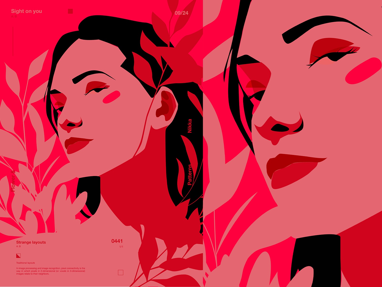 Sight locked on you vector illustration florals floral girl illustrati.jpg