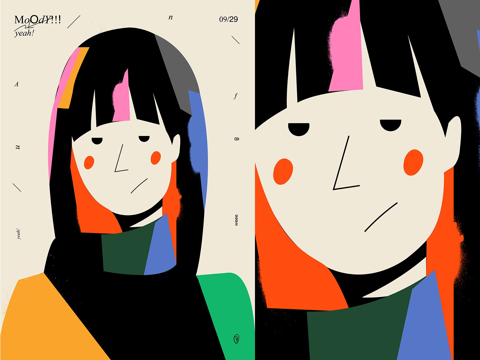 Strange mood spray portrait illustration girl portrait fragment poster.jpg