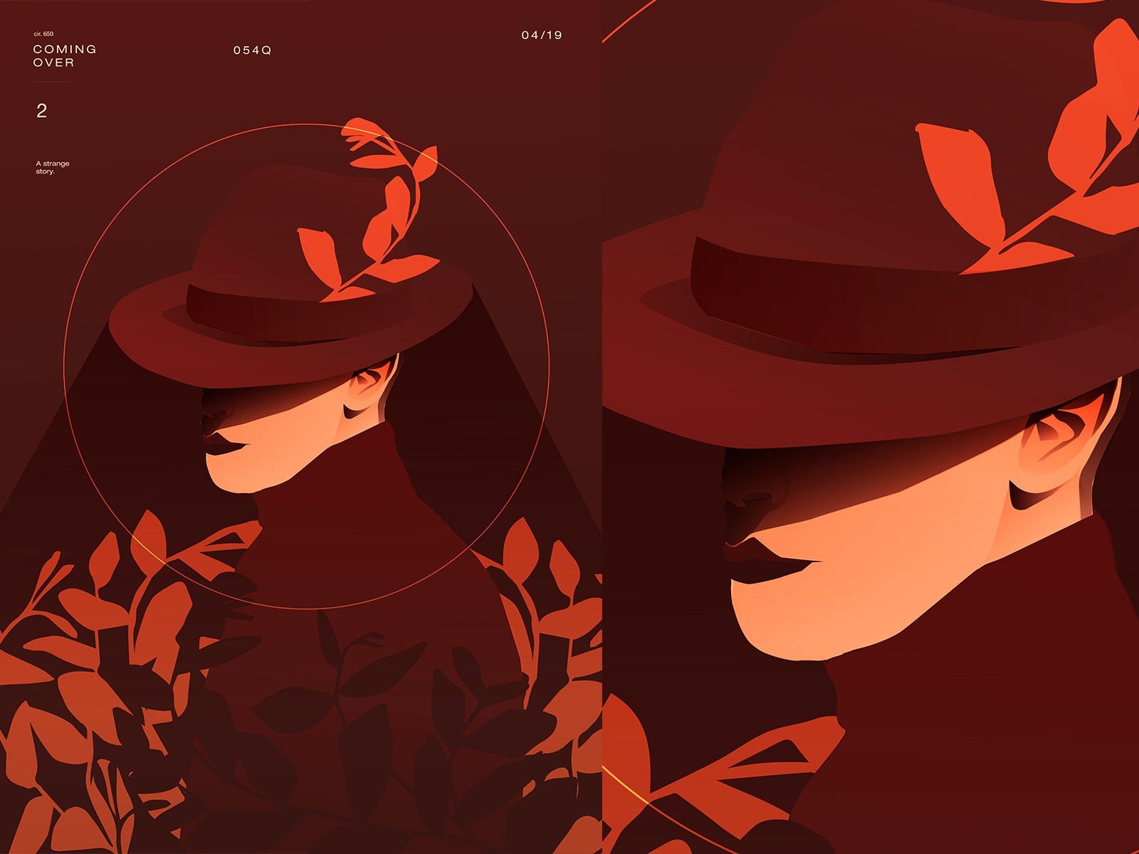 Stranger moody man illustration hat man floral fragment poster art lin.jpg