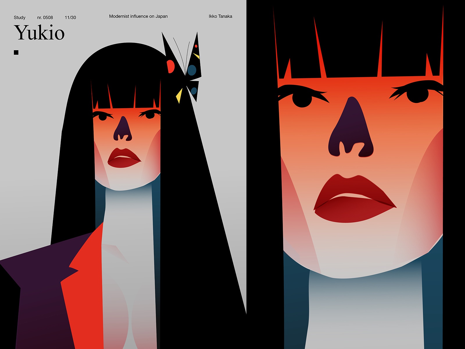 Study grandient asian japan girl illustration poster a day poster art.jpg