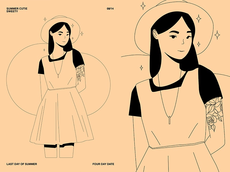 Summer Girl character design character body girl fragment poster art p.jpg