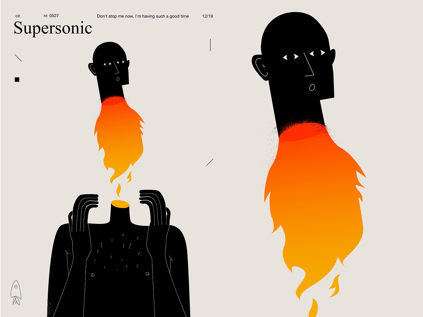 Supersonic supersonic queen man head poster art lines poster illustrat.jpg