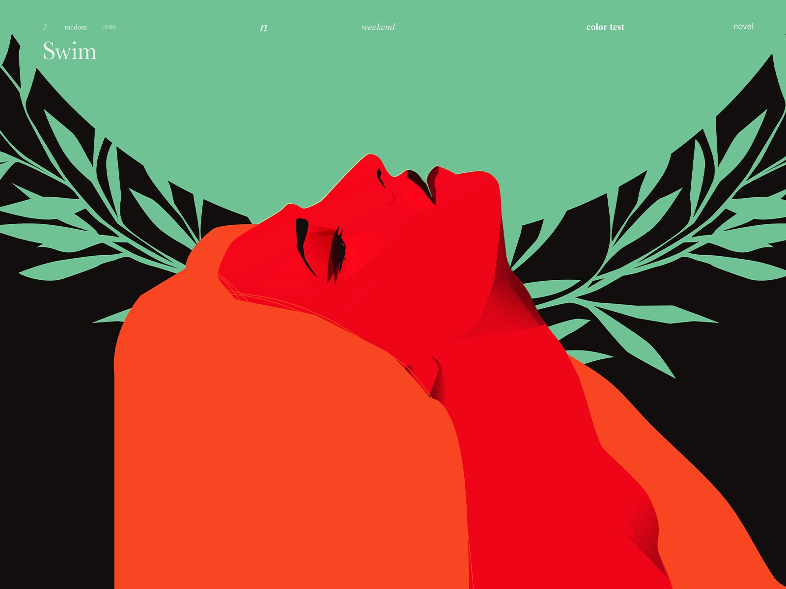 Swim girl illustration floral woman portrait girl portrait portrait ar.webp
