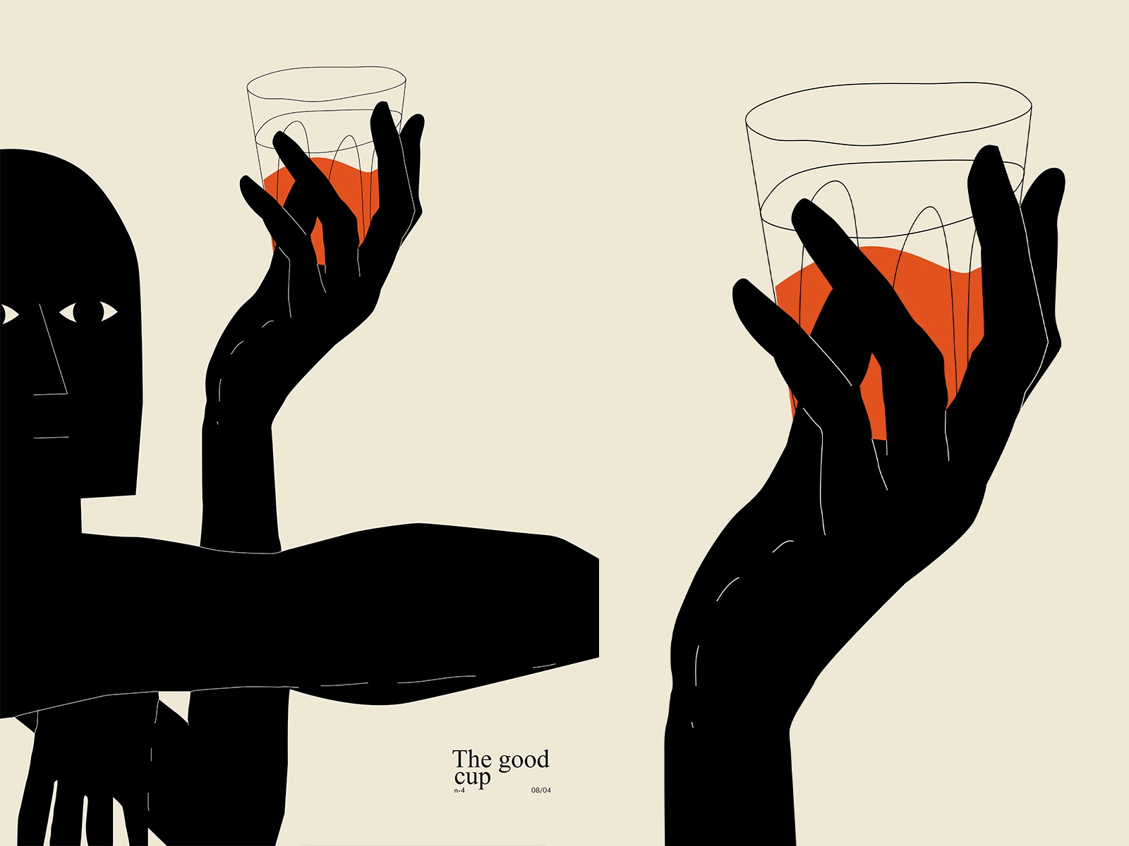 The good cup hand glass coffee cup coffee fragment poster art lines po.jpg