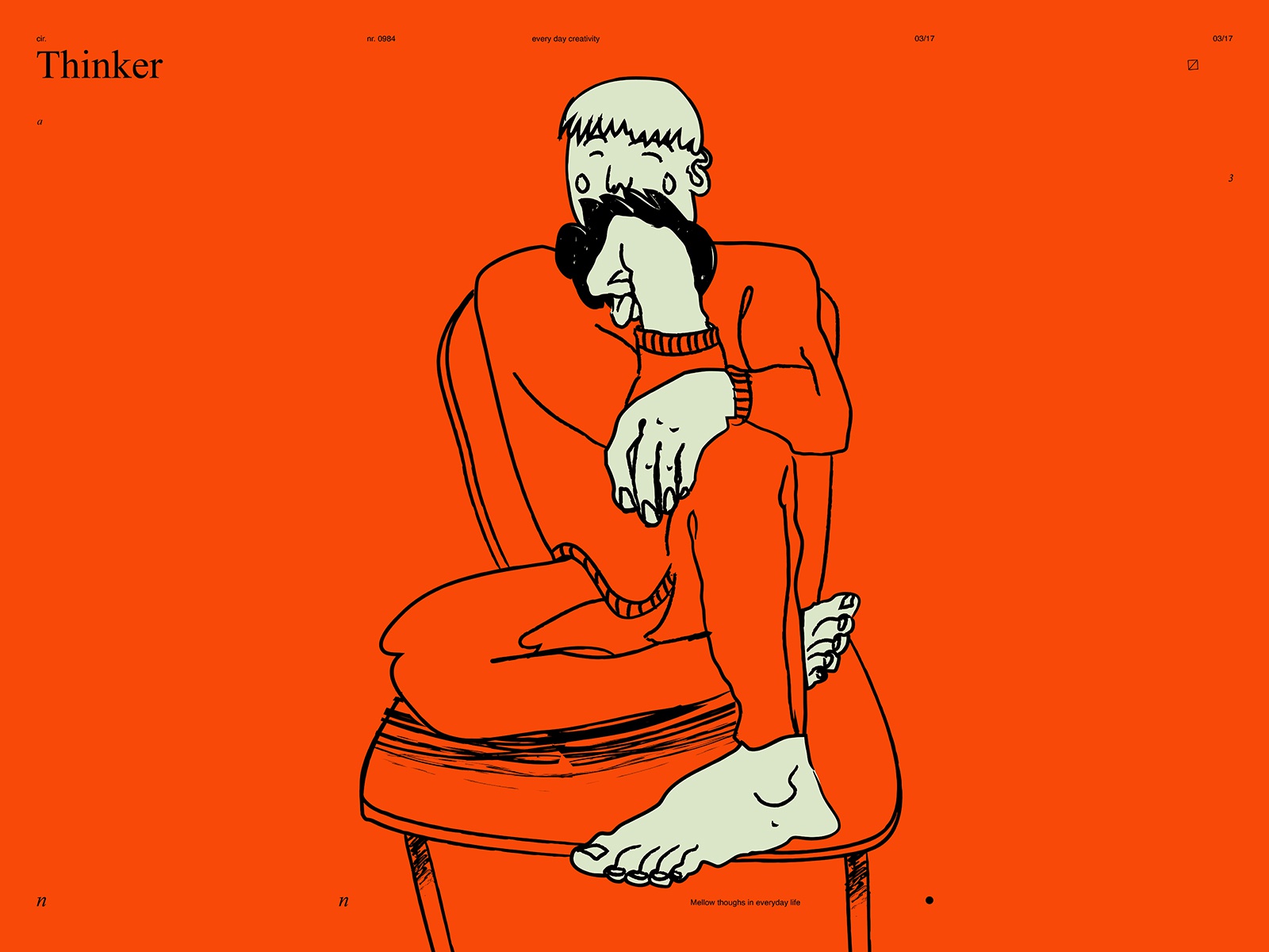 Thinker thinkers figure grunge textures thinker form poster art lines.jpg