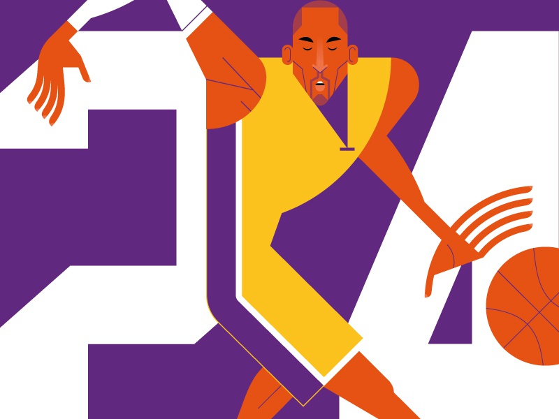 Kobe blackmamba basket basketball sport color flat portrait legend nba.jpg