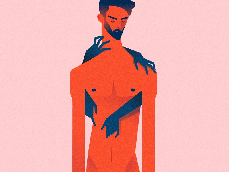 Love 03 nude love hand man vector color woman minimalist illustration.webp