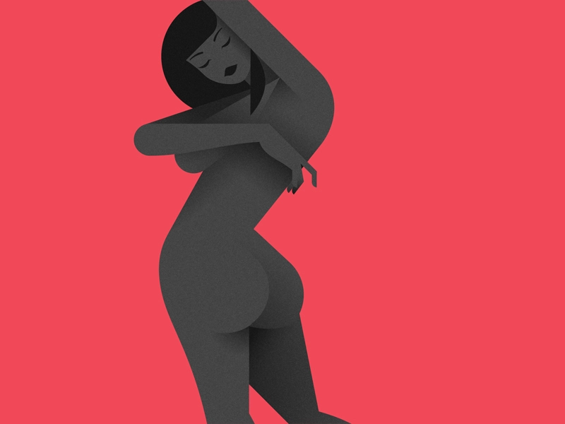 Nude study 08 hair nude vector color girl woman illustration minimal c.webp