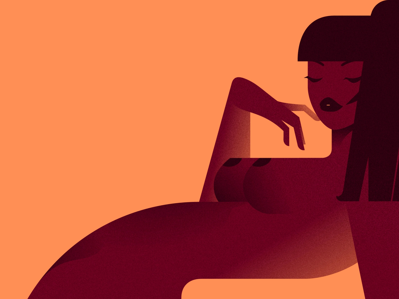 Nude study 09 hand body nude hair vector color girl woman minimalist i.webp