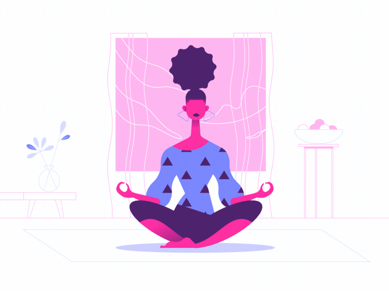 Salon Life 01 window hair vector minimalist minimal colors yoga woman.gif