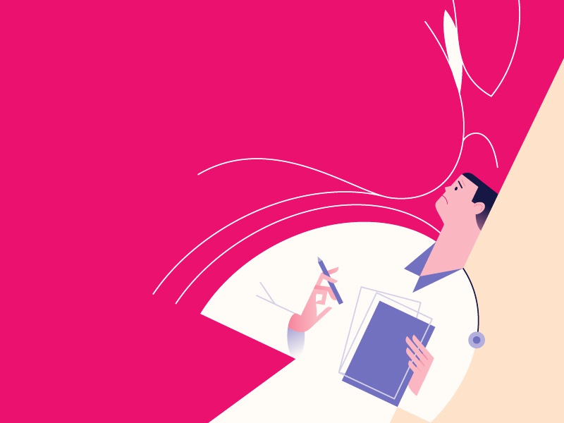 Violence on healthworkers scream anger vector minimalist doctor hospit.jpg