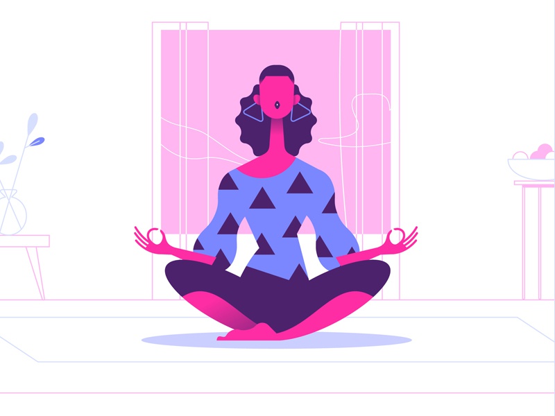 Zen frame home cozy yoga zen girl woman minimalist illustration minima.jpg