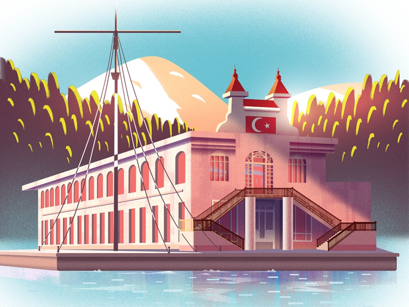 Bahriye Mektebi nature stone color building graphic doodle landscape t.jpg